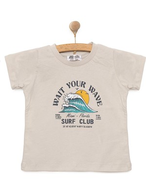 HelloBaby Hellobaby Basic Dalga Baskılı Tshirt Erkek Bebek