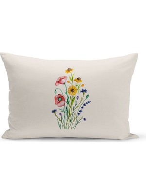 Flower Bahar Serisi Çift Tarafı Dijital Baskılı Kırlent Kılıfı (Spring)