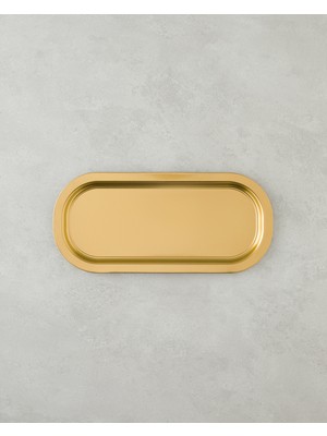 Emma Metal Tepsi 16X35 cm Gold