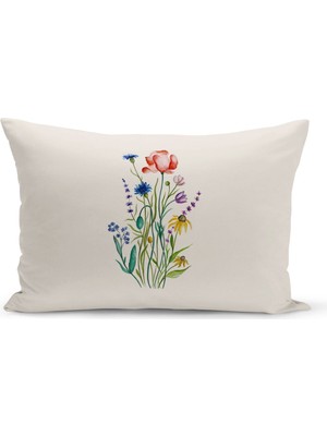 Flower Bahar Serisi Çift Tarafı Dijital Baskılı Kırlent Kılıfı (Spring)