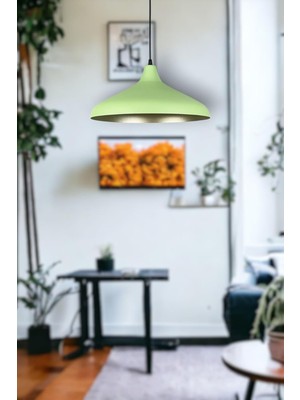 Mcreative Özel Tasarım Modern Dekoratif Cafe Sarkıt Cafe - Mutfak Tekli Avize (Yeşil Gold)