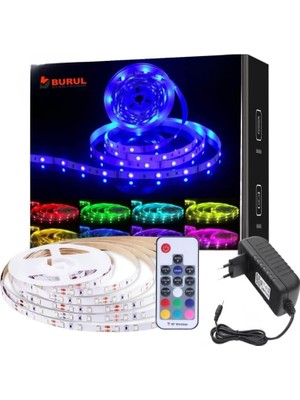 Mcreative Rgb Şerit LED Işık - SB-6524, 20 Renk Seçeneği, Rf Kumandalı, Esnek LED Şerit, Dekoratif Aydınlatma, Oyun Odası, Tv Arkası, Yatak Odası, Parti, Oturma Odası ve Etkinlikler Için