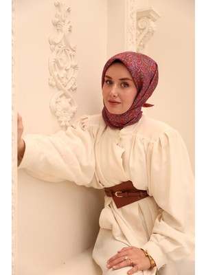 Silk Home Tivil İpek Eşarp 11464-38 Kırmızı Karışık Desen