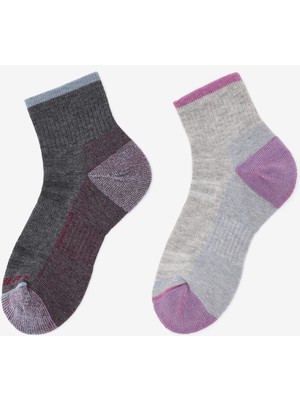 Skechers Wo1/2 Terry Trail Qtr Crew - 2'Li Paket Kadin Çorap Kadın Grey/Grey Çorap S118743-039