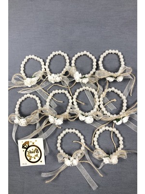 Hasırlı ve Çiçekli Nedime Bileklik Seti