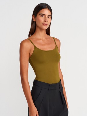 20901 Ince Askılı Poliamid Top-Koyu Yeşil