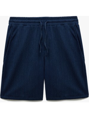Koton Dokulu Oversize Bermuda Beli Bağcıklı Spor Şort