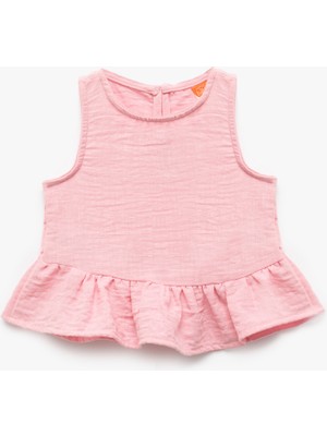 Koton Fırfır Detaylı Kolsuz Bisiklet Yaka Bluz