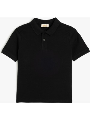 Koton Polo Tişört Kısa Kollu Dokulu Pamuklu