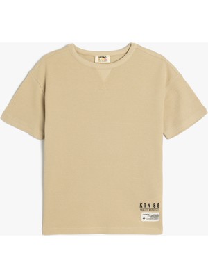 Koton Basic Tişört Kısa Kollu Bisiklet Yaka Dokulu Pamuklu