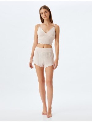 Koton Viskon Fitilli Mini Şort Pijama Altı