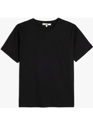 Koton Kısa Kollu Bisiklet Yaka Pamuklu Basic Tişört