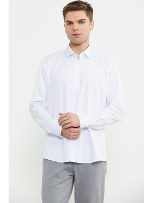 Klasik Uzun Kol Gömlek - Beyaz