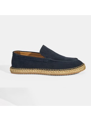 Erkek Lacivert Slip-On Süet Espadril