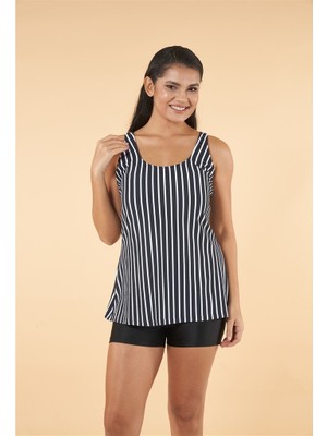 Estiva Göğsü Kaplı Empirme Büyük Beden Şortlu Mayo Taytkini