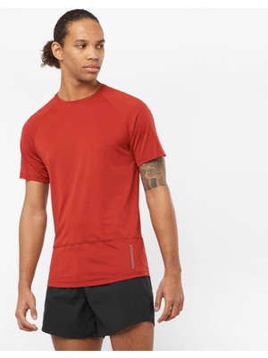 Salomon CROSS RUN Erkek Koşu Tişört RED DAHLIA LC2138800