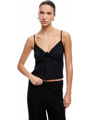 Koton Kolsuz Düğüm Detaylı Ince Askılı Bluz