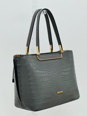 Krıste Bell 7415-K Kroko Gri Kadın Çanta