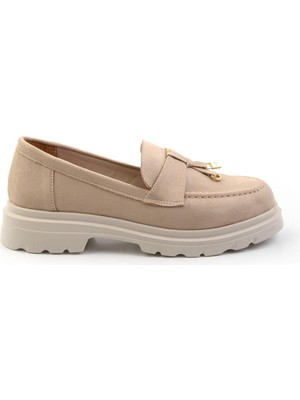 Bambi Bej  Kadın Loafer Ayakkabı K01997010572