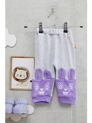 Mini Kanka Bebek Tavşan Desenli 100%100 Pamuk  0-24 Ay Alt Eşofman