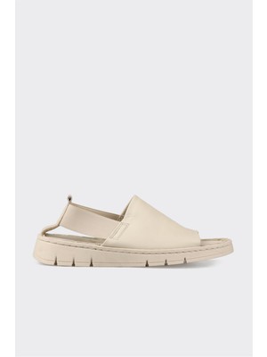 Elle Ekru Deri Kadın Spor Sandalet