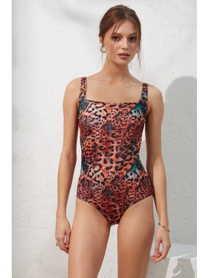Pierre Cardin Karamel Kare Yaka Korseli Mayo Animal 221130