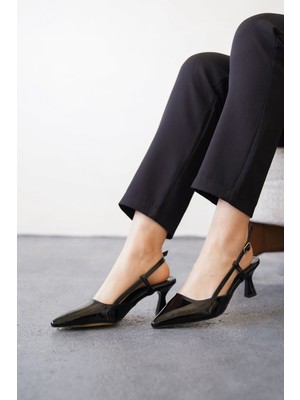 Kadın Erica Topuklu Ayakkabı - Siyah-Rugan