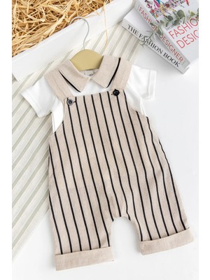 Erkek Bebek %100 Pamukyazlık Salopet Tulum Set