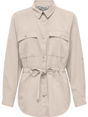 Only Kadın Onlarıs Belden Bağlamalı Katlanabilir Kol Detaylı Ince Ceket 15310852 Bej