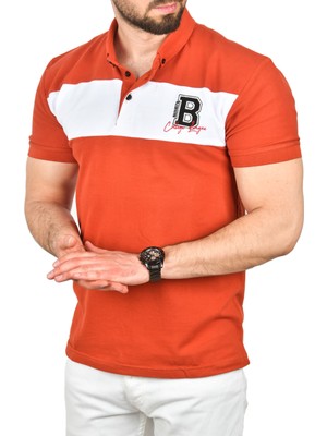 Deepsea Erkek Slim Fit Nefes Alan Pamuklu Kumaş Dar Kesim Kıvrılmaz Yaka Polo Yaka Tişört 2503019