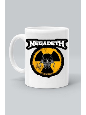 Olympus Plus Rock Müzk Grup Megadeth Logo Baskılı Beyaz Kupa Bardak