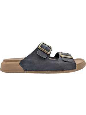 Raymonde | Erkek Çift Tokalı Terlik - Raymonde - Siyah - 41