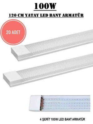 Mio LED 20 Adet 100W Kristal Led Bant Armatür 120 cm Beyaz Işık