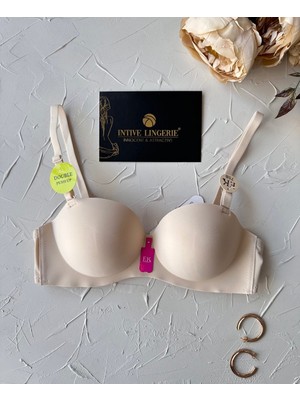 Violet Dikişsiz Lazer Kesim Double Push-Up Balensiz Iz Belli Etmez Straplez Kesim Kaliteli Sütyen