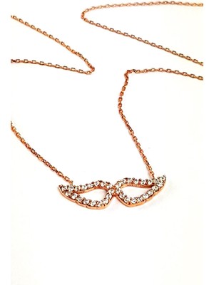 Ose Shop Melek kanadı Figürlü Gümüş üzerine rose altın kaplama kolye