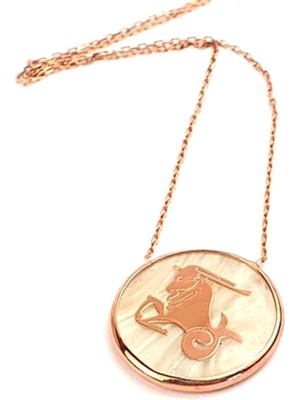 Ose Shop Oğlak burcu sedef taşlı gümüş bayan kolye