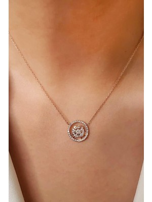 Ose Shop Kedi figürlü minimal gümüş rose kolye