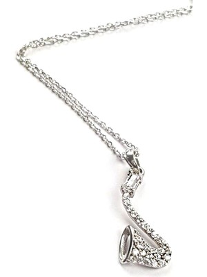 Ose Shop Pırlanta Işıltısında Saksafon Figürlü Gümüş Kolye