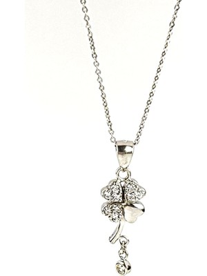 Ose Shop Yonca Figürlü zirkon taşlı gümüş kolye