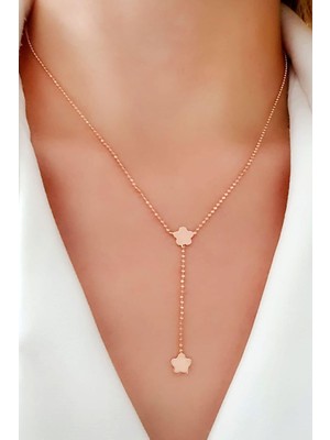 Ose Shop gümüş üzerine rose altın kaplama italyan tasarımı kolye