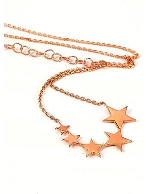 Ose Shop Yıldız Figürlü gümüş üzerine rose altın kaplama kolye
