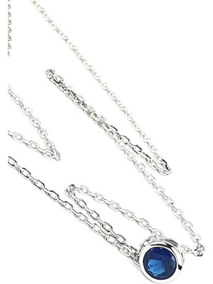 Ose Shop Sky Diamond Blue Creative Sapphire 925 ayar Gümüş Lüks kolye