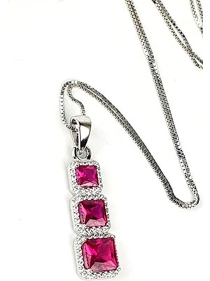 Ose Shop sky Diamond Red creative rubies 925 ayar gümüş lüks kolye