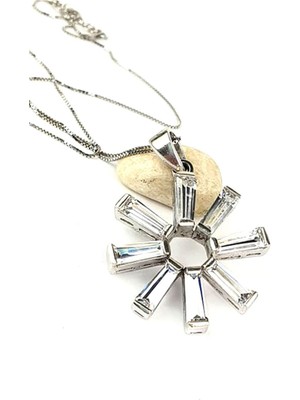 Ose Shop Baget zirkon taşlı 925ayar gümüş tasarım gümüş kolye