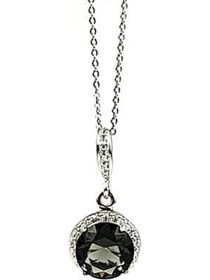 Ose Shop Yeşil zirkon taşlı gümüş lüks kolye