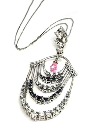 Ose Shop Oniks zirkon taş detaylı gümüş tasarım kolye