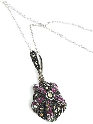 Ose Shop Swarovski taşlı markazit taş detaylı 925 ayar gümüş kolye