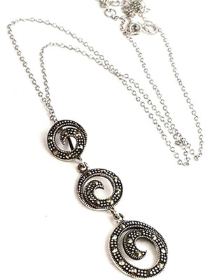 Ose Shop Markazit taşlı gümüş modern kolye