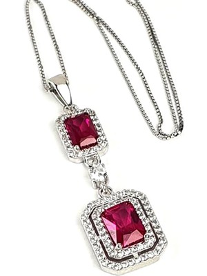 Ose Shop Sky Diamond Red creative rubies 925 ayar gümüş lüks kolye