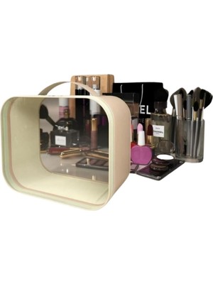 Wiforte Store Wiforte Şeffaf Makyaj Çantası - Makyaj Malzemesi Düzenleyici, Sütyen ve Iç Çamaşır Organizeri, Kozmetik Malzemesi Saklama Çantası